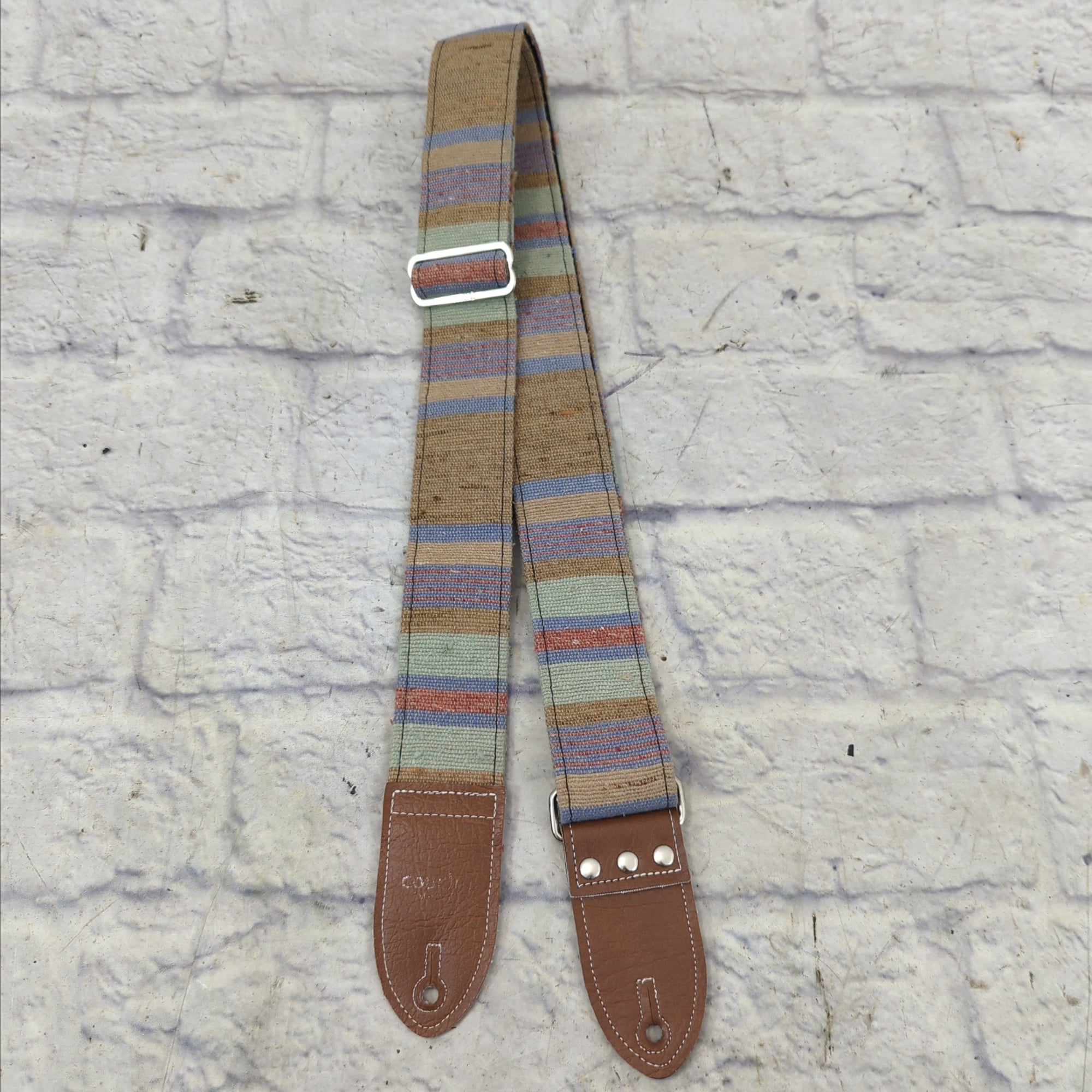 Couch Sand and Turquoise Baja Mexican Blanket Guitar Strap