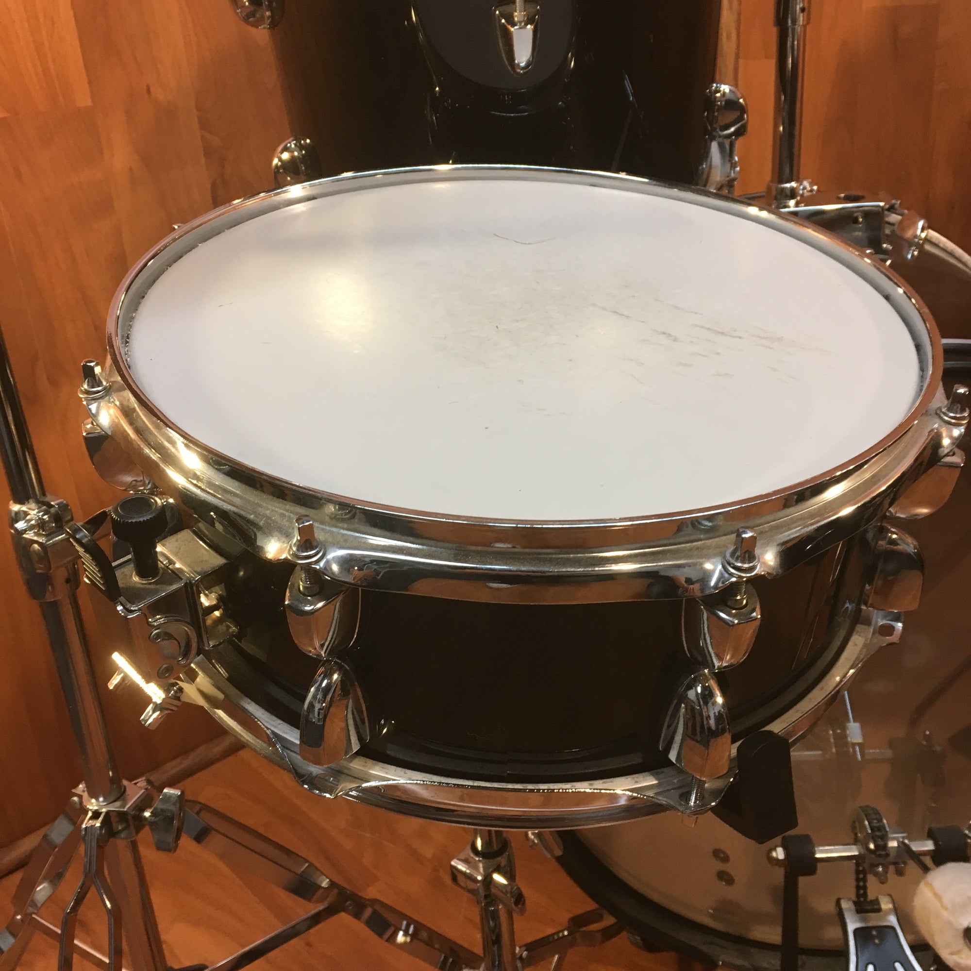 Sound Percussion 4 Piece Black Drum Set with Hardware and Cymbals