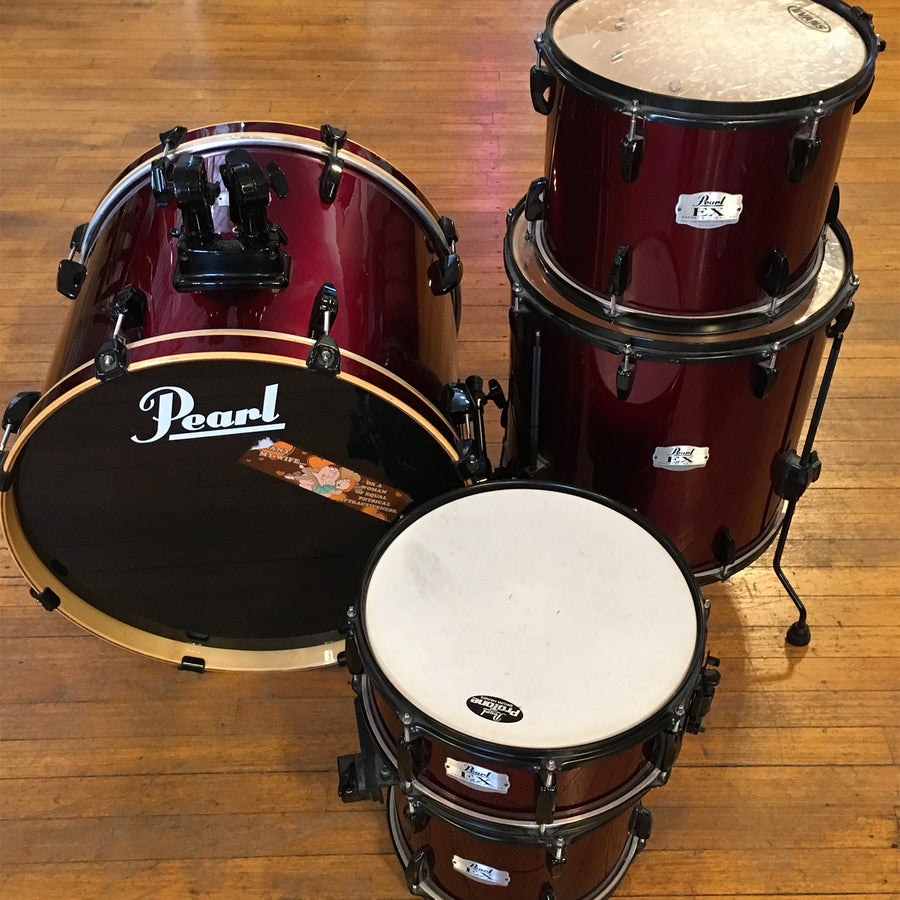 Pearl Export Series 5 Piece Drum Kit Wine Red