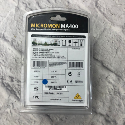 Behringer MA400 MicroMon Headphone Amp New in Box