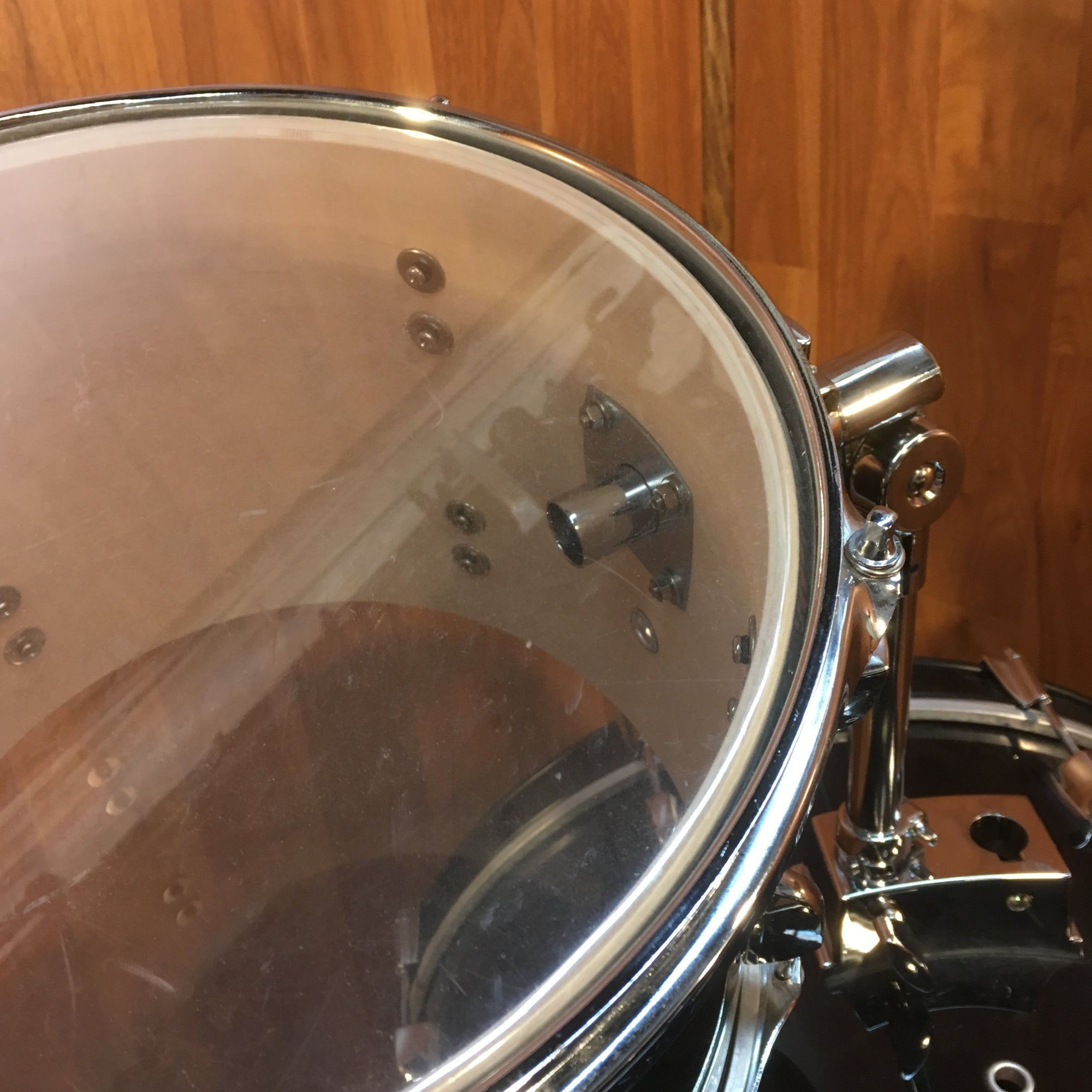 Sound Percussion 4 Piece Black Drum Set with Hardware and Cymbals