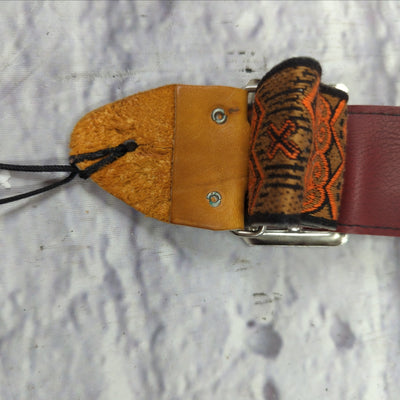 Vintage 1970's Woven Buckle 2" Guitar Strap