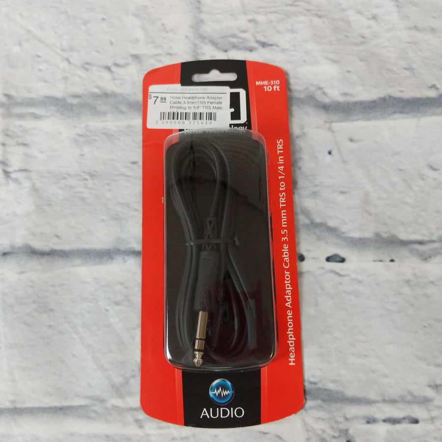 Hosa Headphone Adapter Cable 3.5mmTRS Female Miniplug to 1/4" TRS Male 10 ft.