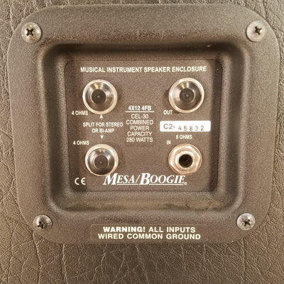 Mesa Boogie 4x12 4FB Straight Cab w Black Shadows