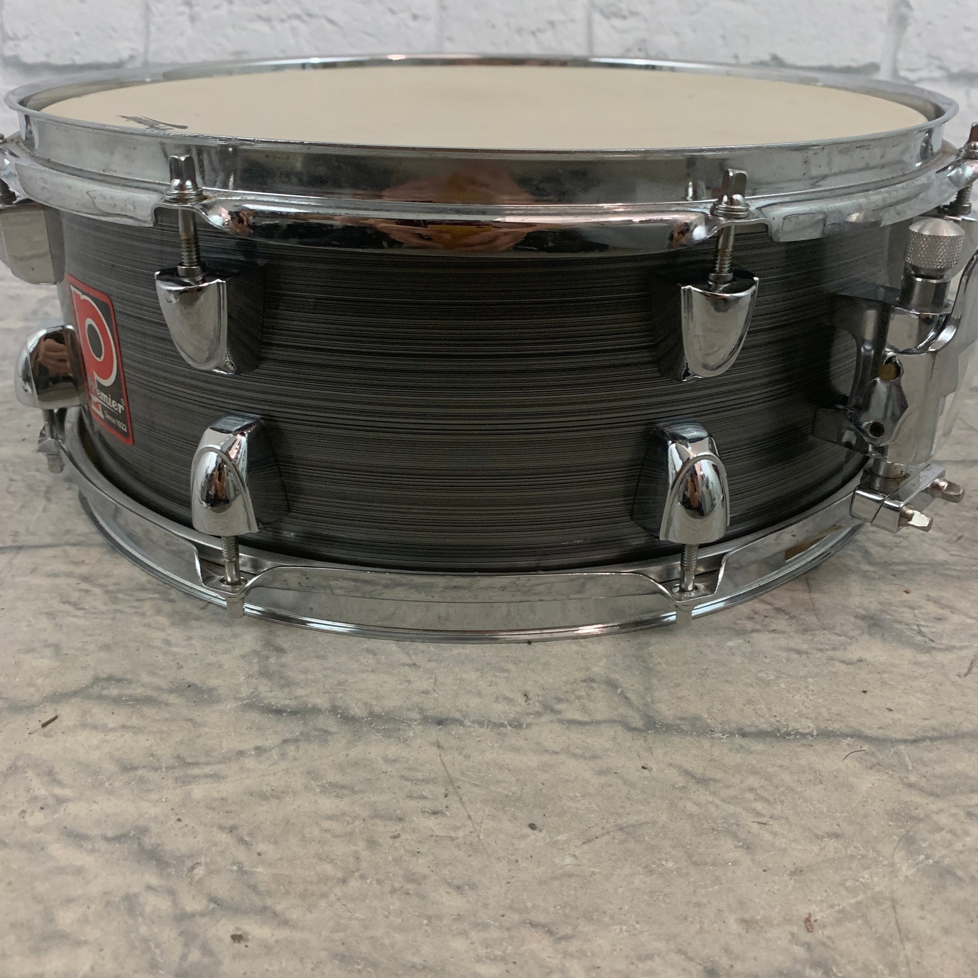 Premier 5" x 14" Snare - Silver Hairline Wrap
