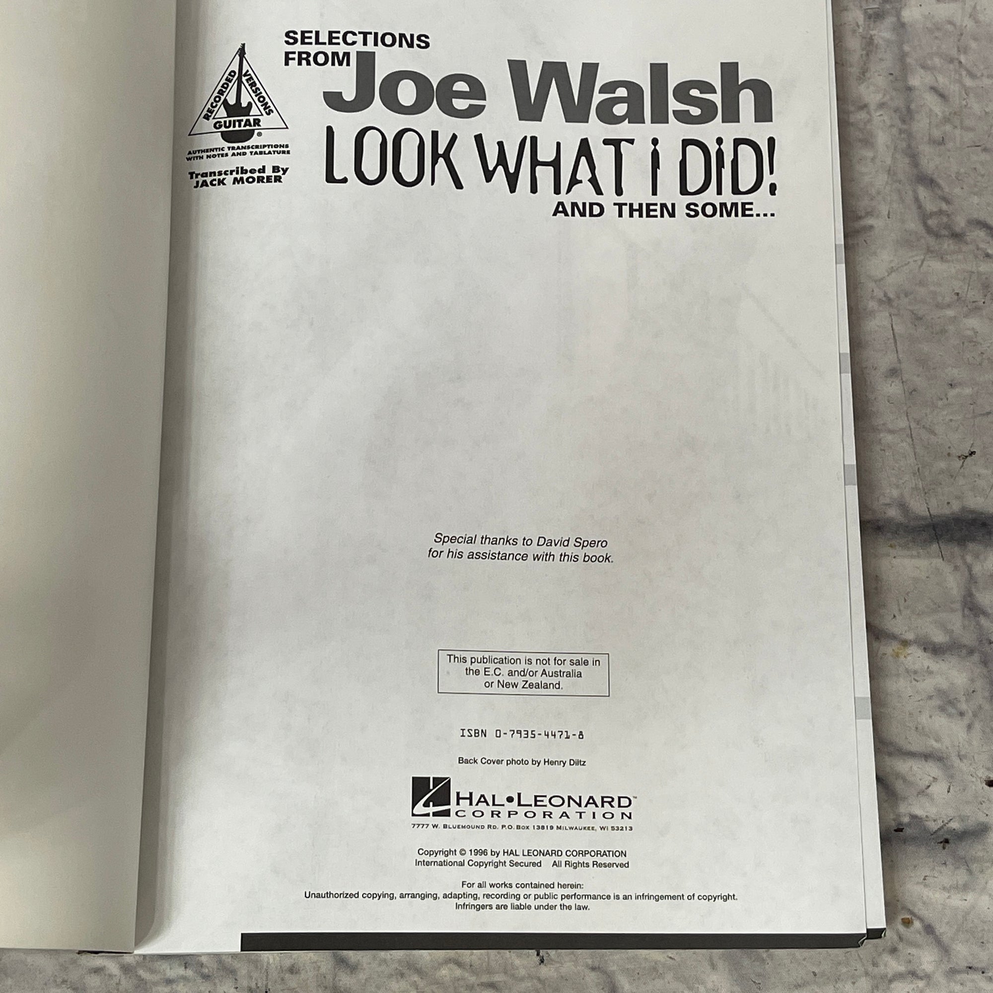 Look What I Did And Then Some By Joe Walsh