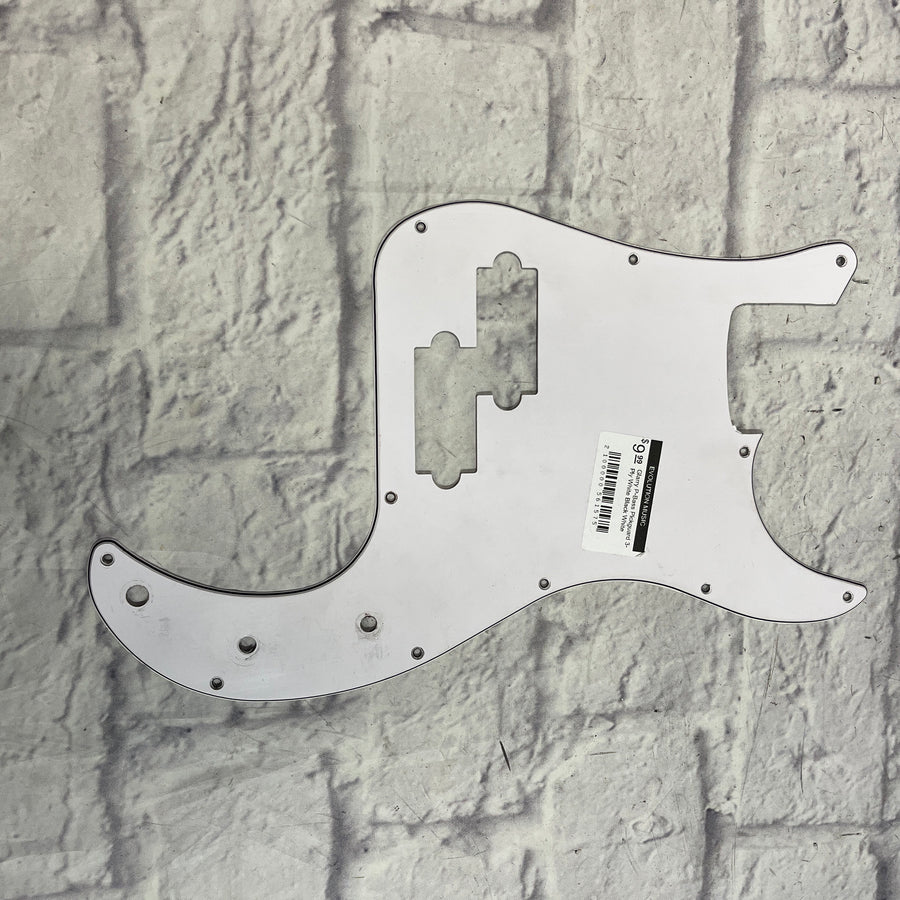 Glarry P-Bass Pickguard 3-Ply White Black White