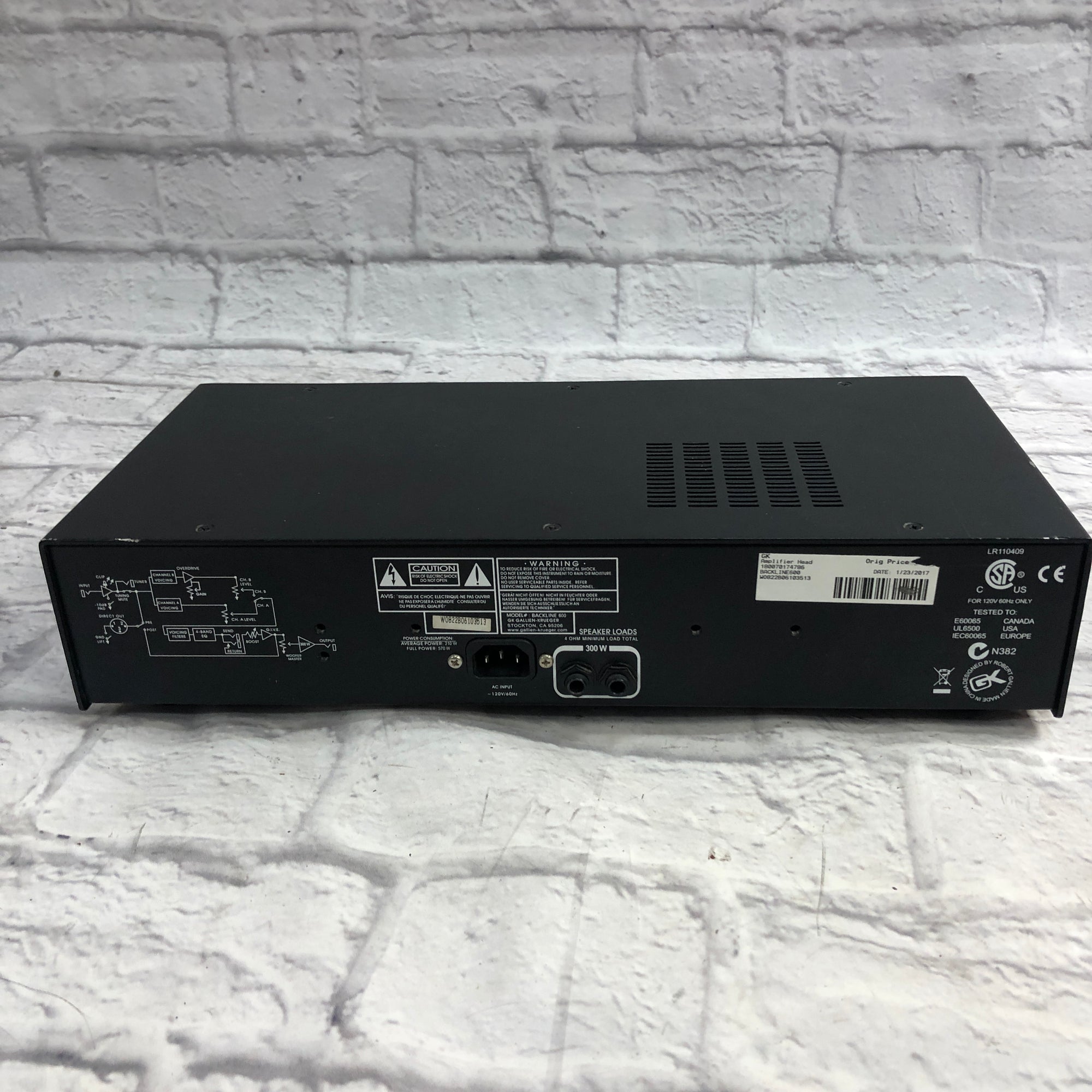 Gallien-Krueger Backline 600 Bass Head