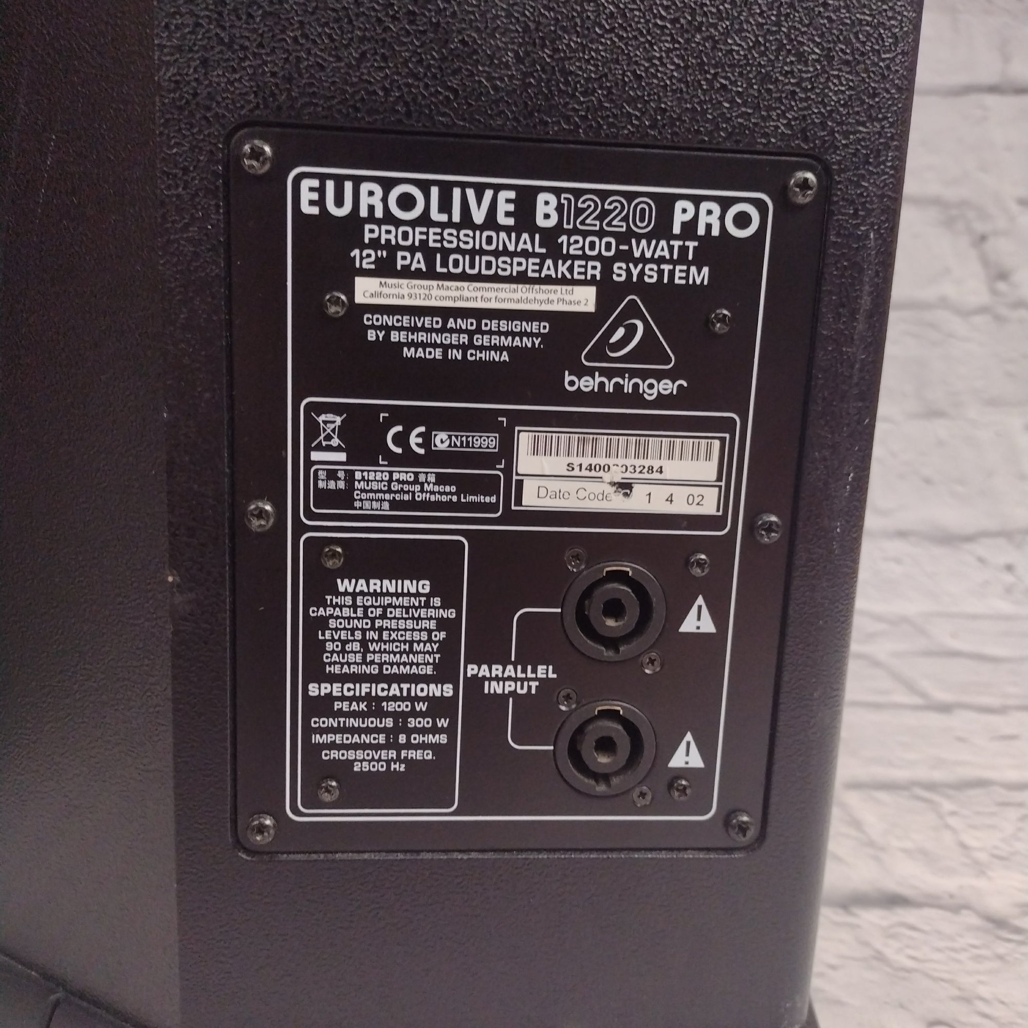 Behringer B1220 Pro Passive PA Speaker Pair - Evolution Music