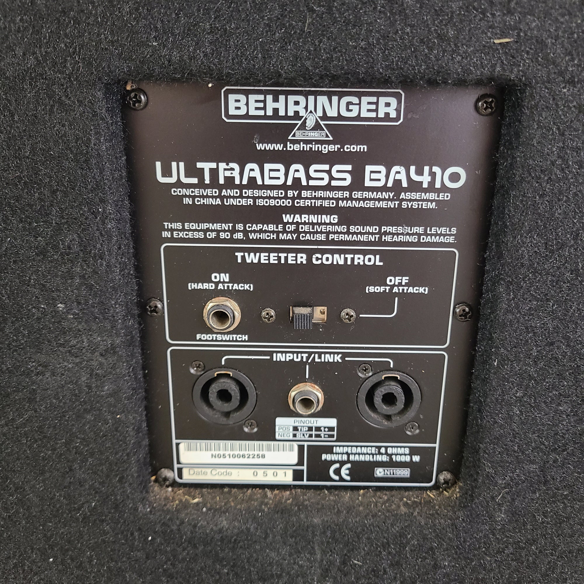 Behringer Ultrabass Ba410 Bass Cab Evolution Music