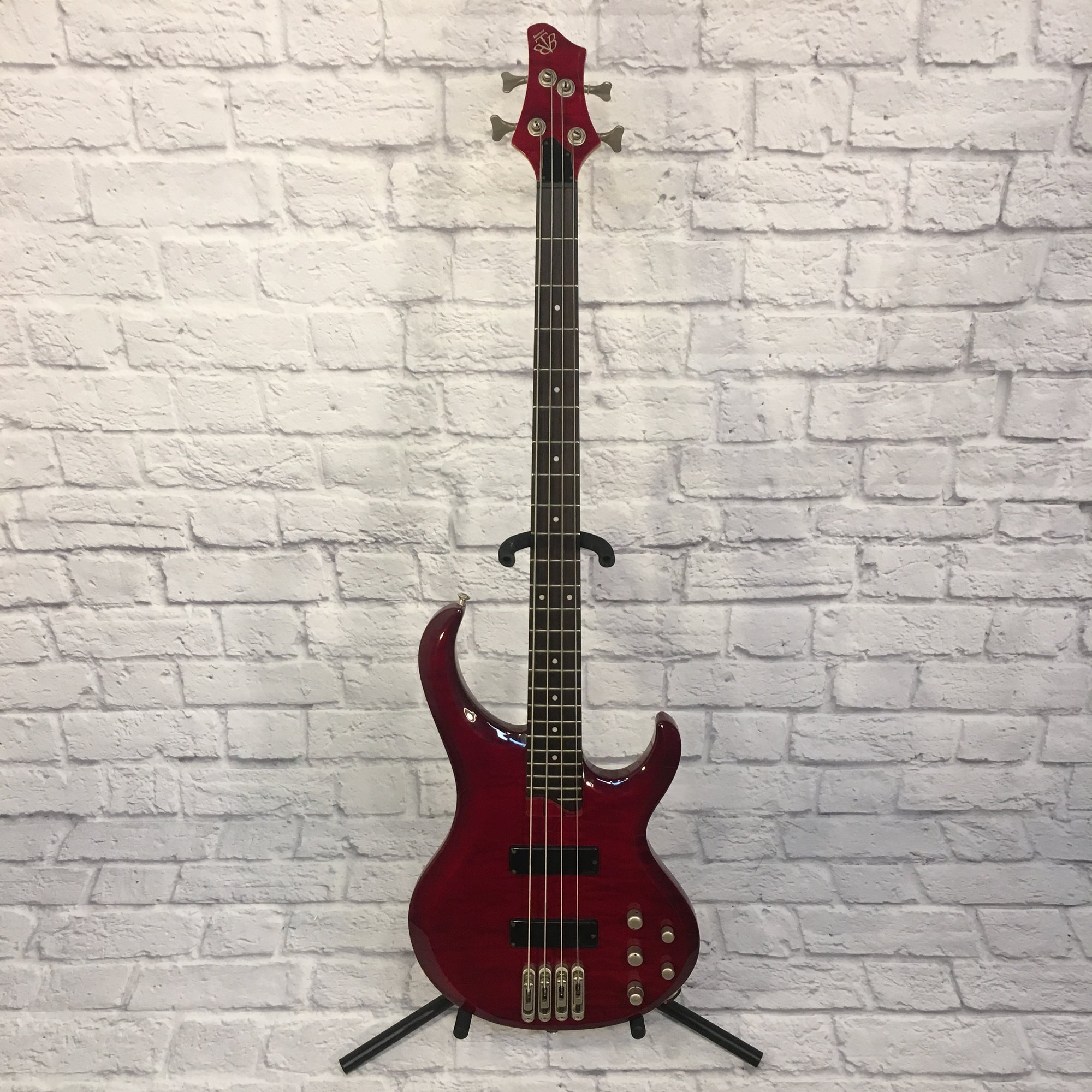 Ibanez BTB450QM 4 String Electric Bass Transparent Red