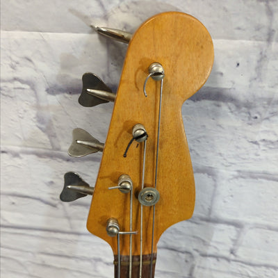 Vintage Fender Musicmaster 4 String Bass Guitar Natural Refin