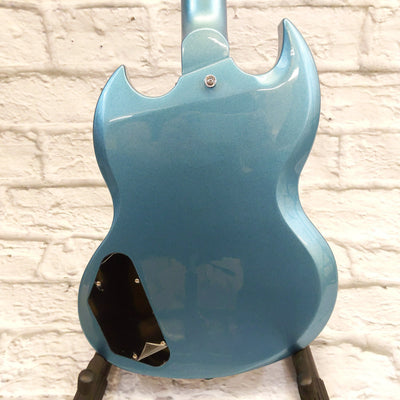 Vintage VS6VGHB Reissue Series Double Cut with Vibrola Tailpiece Gun Hill Blue