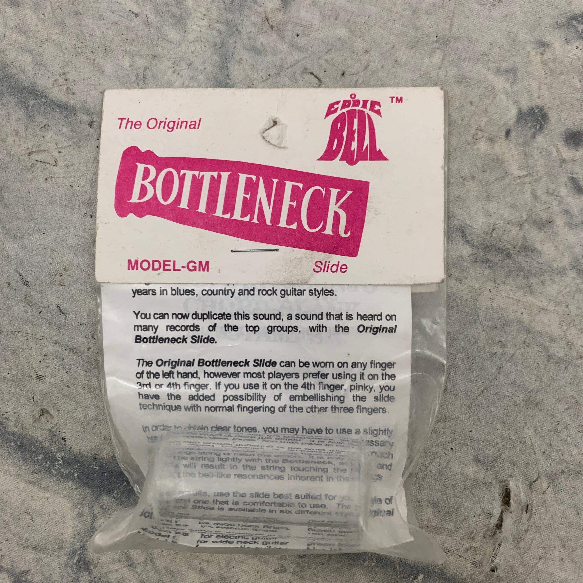 Vintage NOS Original Bottleneck Eddie Bell Model-GM Guitar Slide