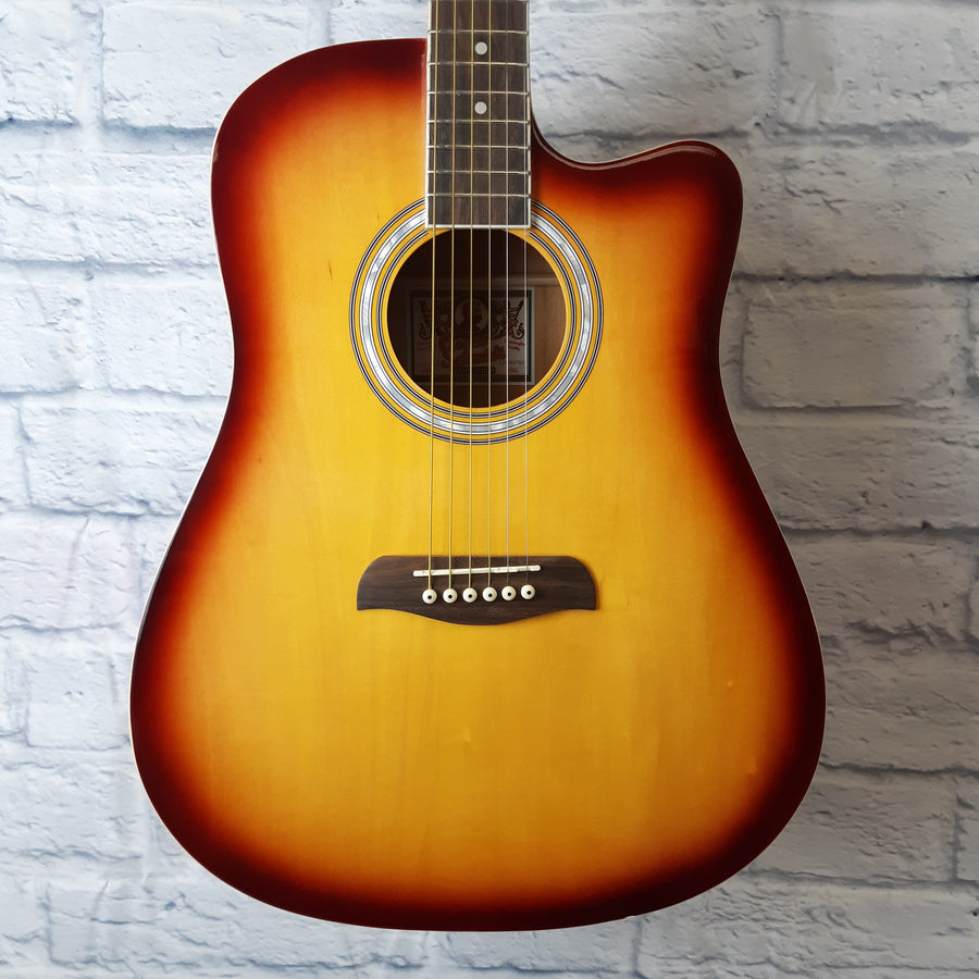 Oscar Schmidt OD45CTSPAK-W Acoustic Guitar - Cherry Sunburst