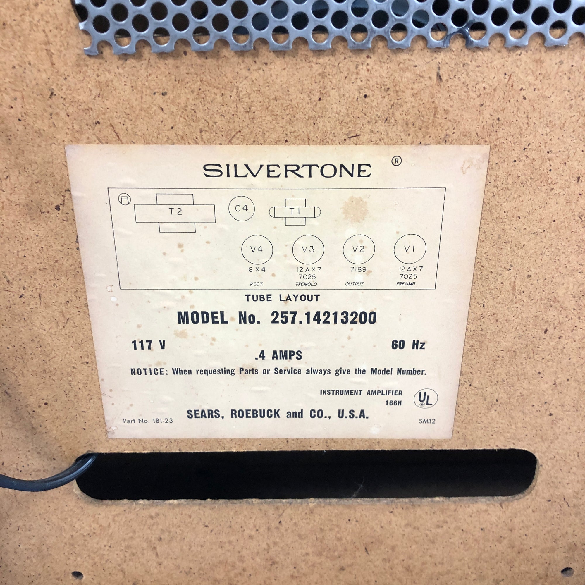 Vintage 1960's Silvertone 10XL Combo Guitar Amp
