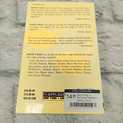 David Craig: A Performer Prepares A Guide to Song Preparation for Actors Singers and Dancers Book