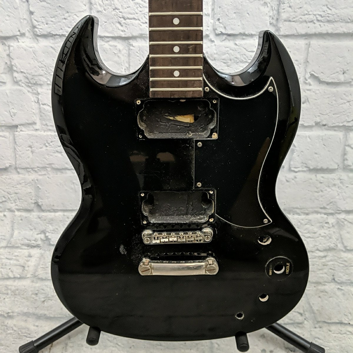 Epiphone SG エレキギター ブラック 破損 ジャンク品 Epiphone SG Special Vintage Edition Ebony Guitar Warnfinish