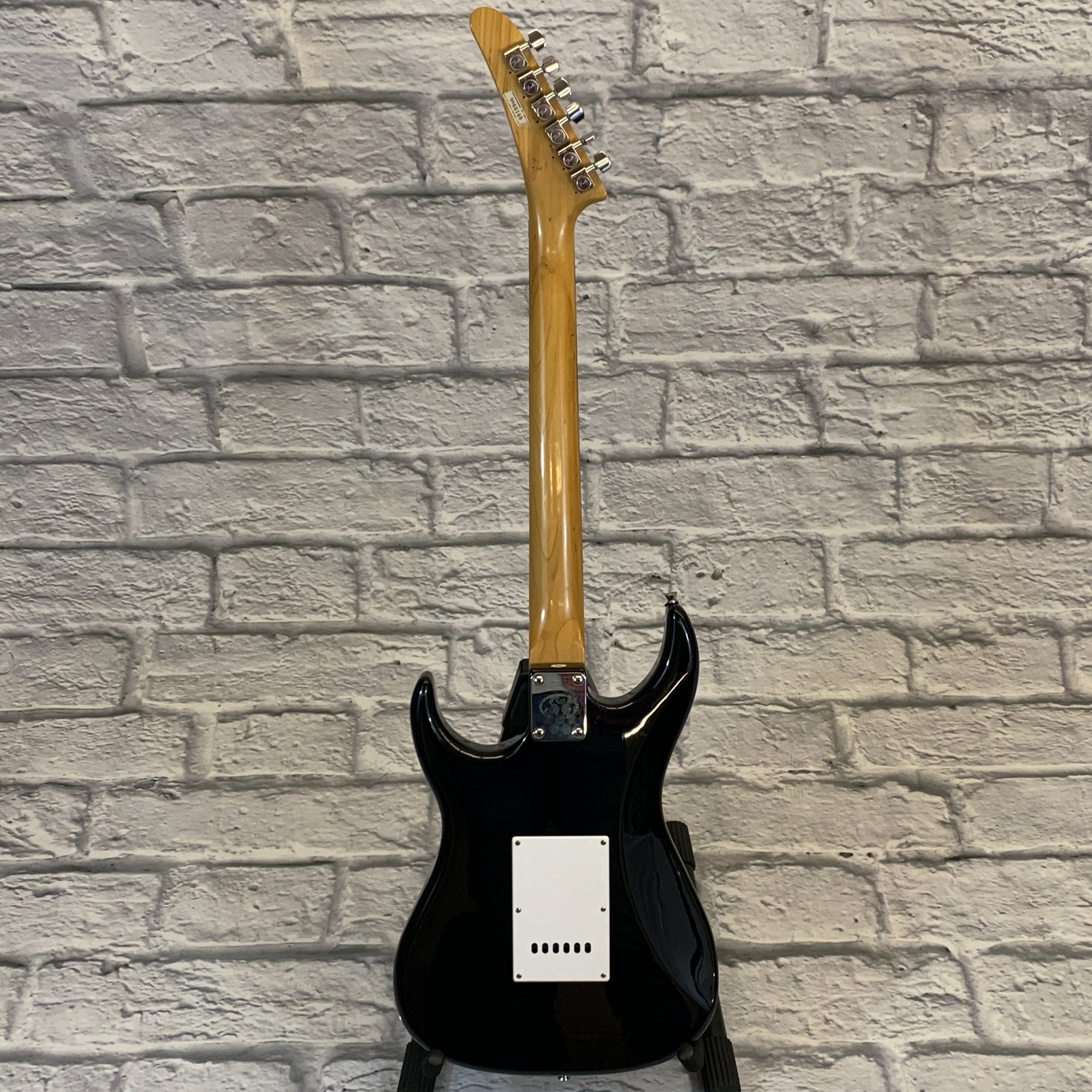 Partscaster HSS Electric Guitar Black w/ Neon Green Pickguard