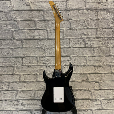 Partscaster HSS Electric Guitar Black w/ Neon Green Pickguard