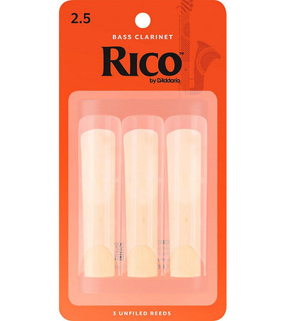 Rico Bass Clarinet 2.5 Reeds Pack of 3