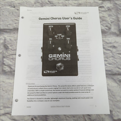 Source Audio Gemini Chorus Pedal w/Manual