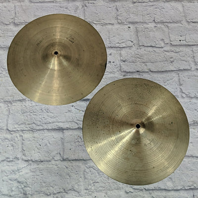 Vintage 1970s Zildjian Avedis Hollow Logo 14 Inch Hi Hats