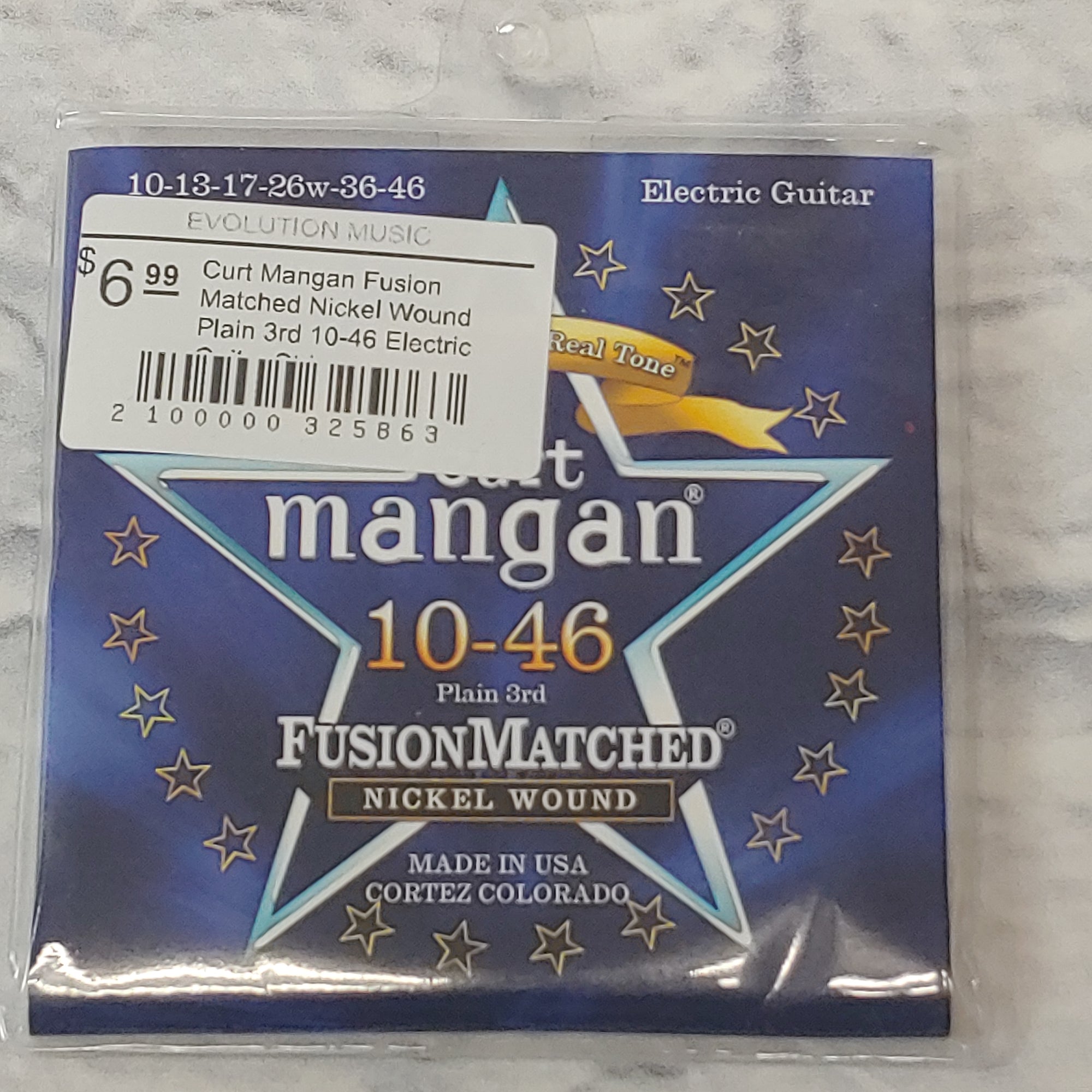 Curt Mangan Fusion Matched Nickel Wound Plain 3rd 10-46 Electric Guitar Strings