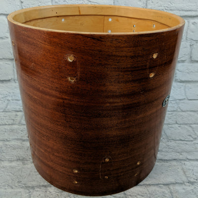 Slingerland Vintage 70s Ribbon Mahogany Veneer 3ply Clear Maple Interior 16x16 Floor Tom Shell