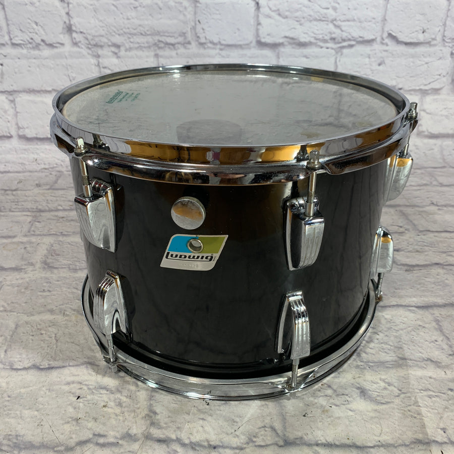Vintage Ludwig 13" x 9" Blue/Olive Badge Rack Tom - Black Wrap