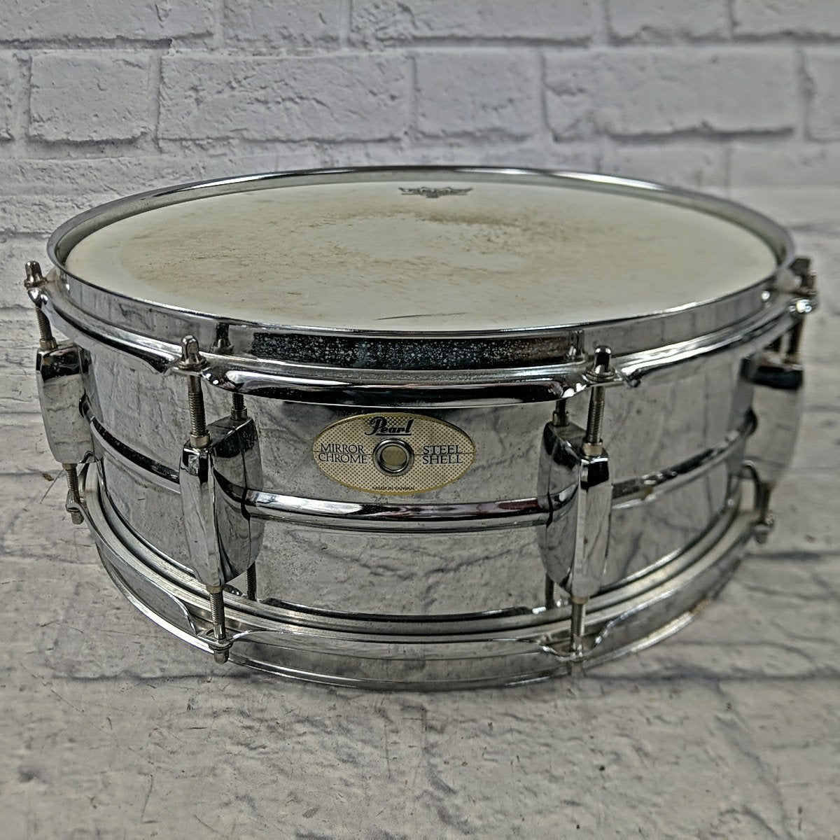 Pearl 14 x 5 Mirror Chrome Steel Shell Snare Drum