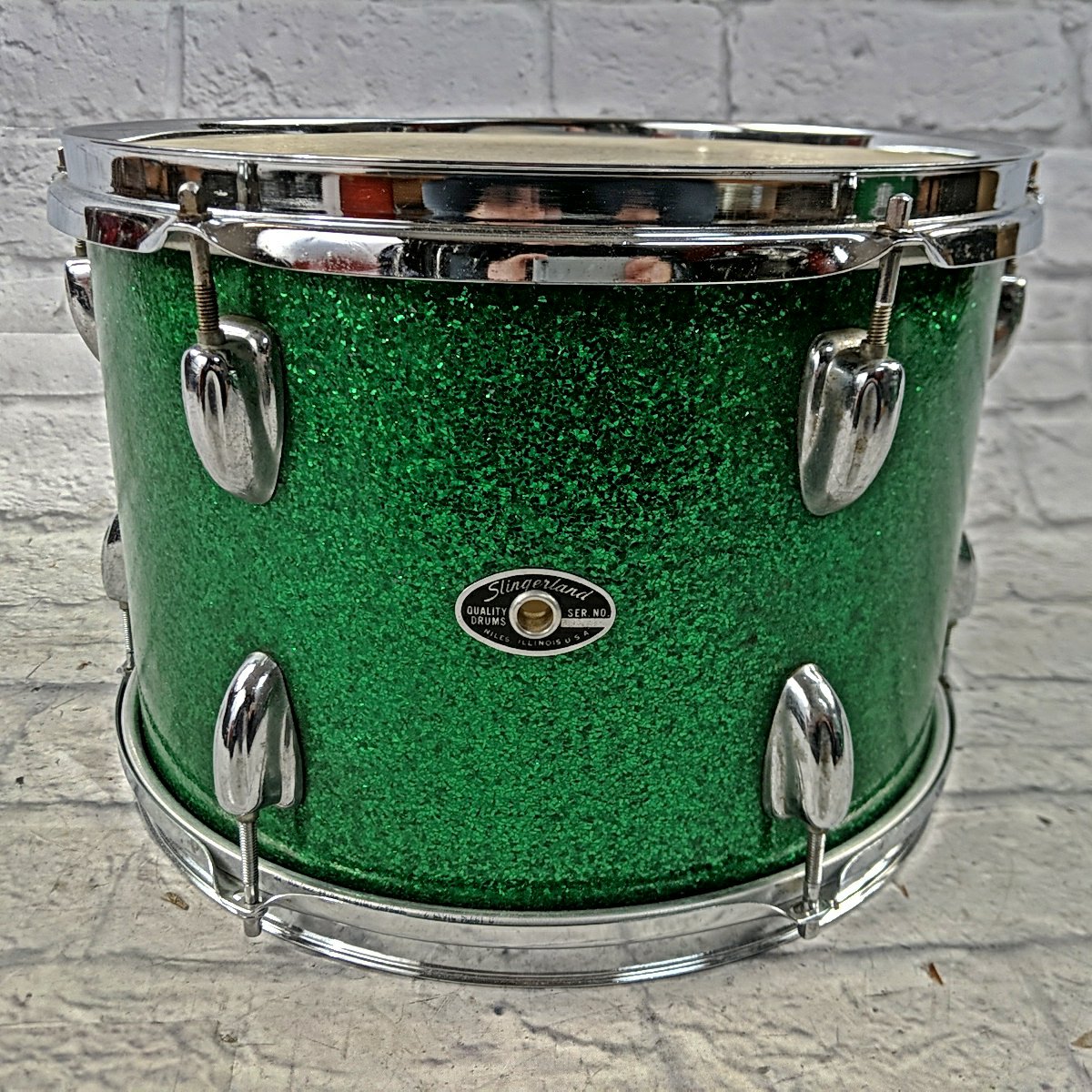 Slingerland 13 Green Sparkle Rack Tom