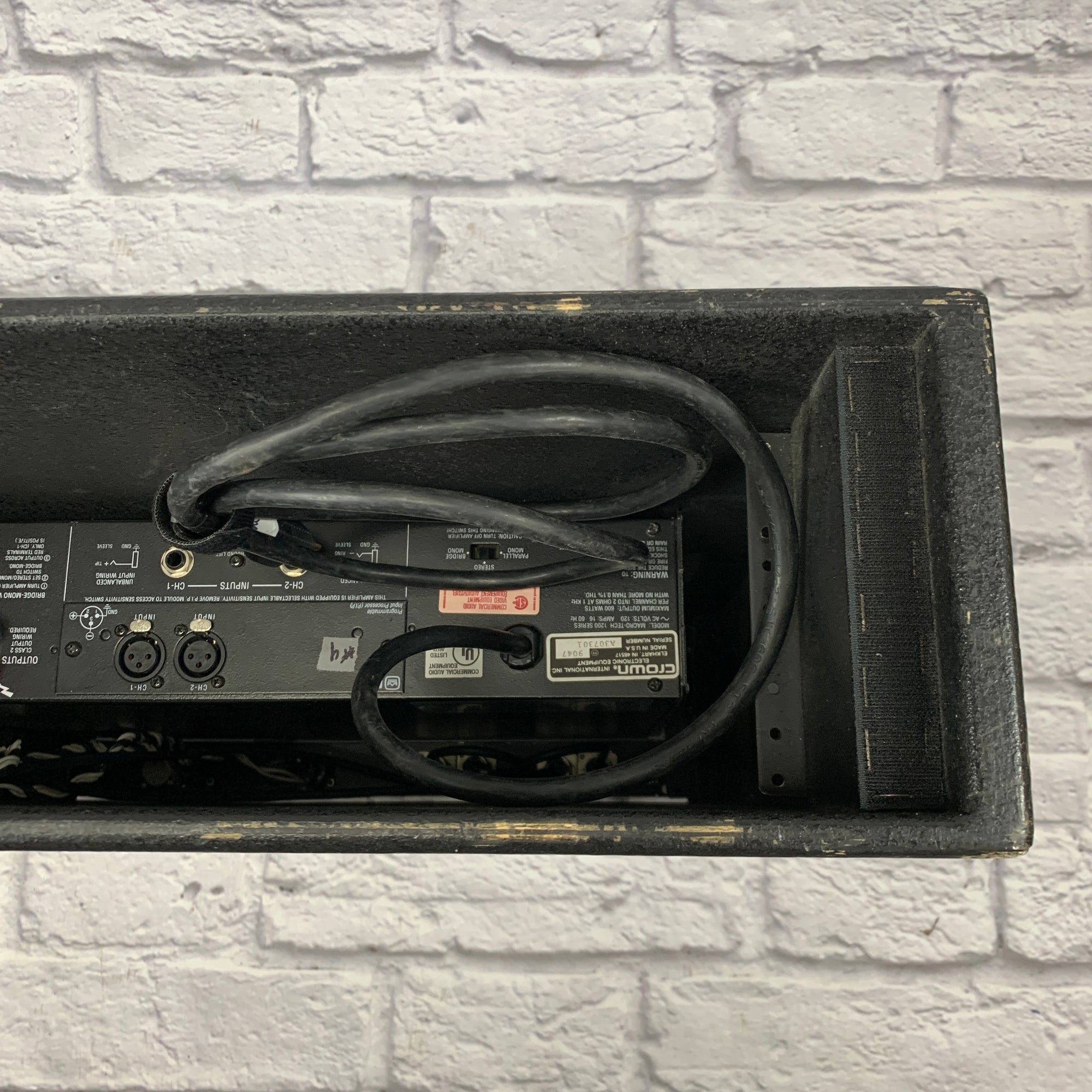 Crown Macro-Tech 1200 2-Channel Power Amplifier w/ Custom Connector Panel & Rack Case