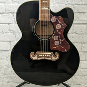 Epiphone J-200SCE Solid Top Acoustic Electric Guitar - Black