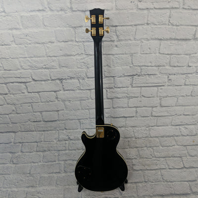 Vintage National 4 String Bass Single Cutaway (LP 477-2B) 70's Black with Binding
