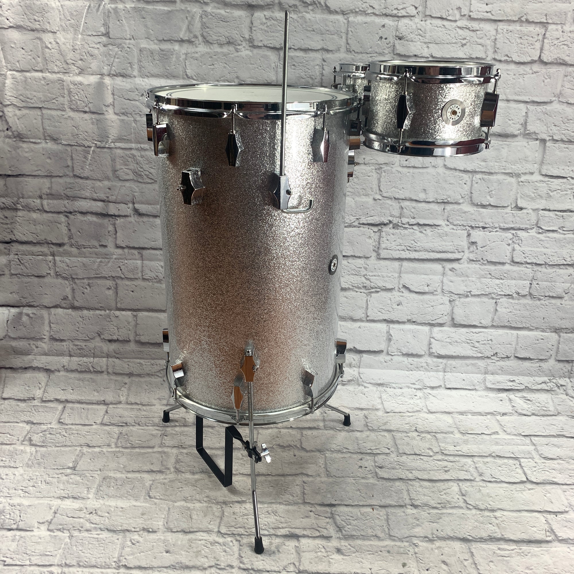 Ultraphonic UP-C 3 Piece Standing Cocktail Drum Kit Silver Sparkle