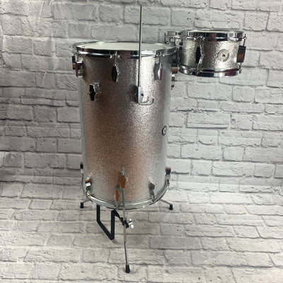 Ultraphonic UP-C 3 Piece Standing Cocktail Drum Kit Silver Sparkle