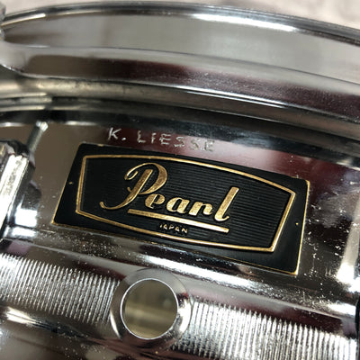 Pearl 14 x 5 Chrome Over Steel Snare Drum Vintage 1970s
