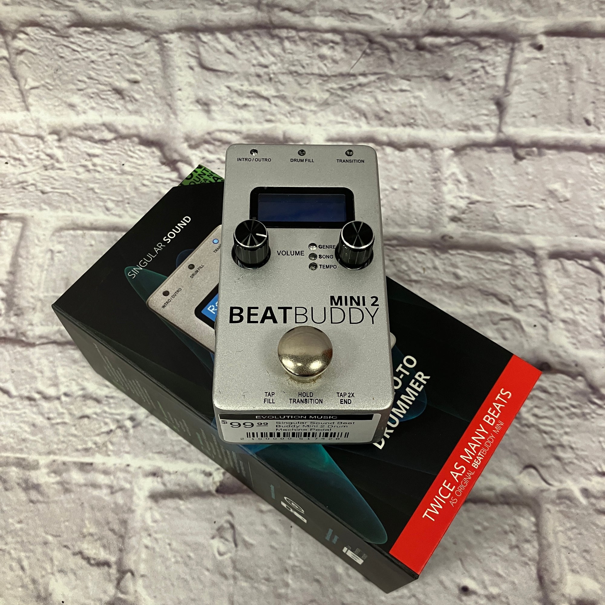 Singular Sound Beat Buddy Mini 2 Drum Machine Pedal Evolution Music