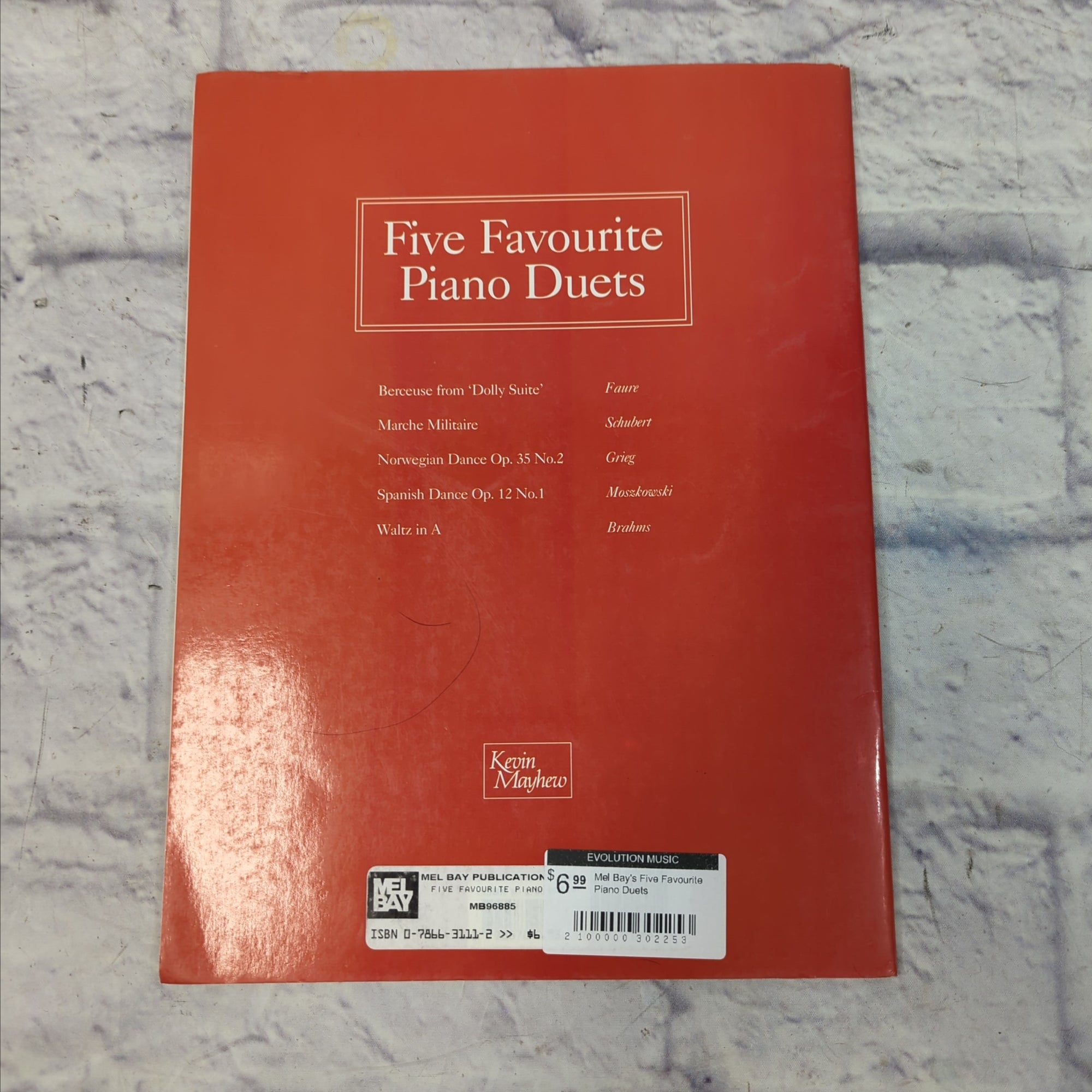 Mel Bay's Five Favourite Piano Duets Music Book