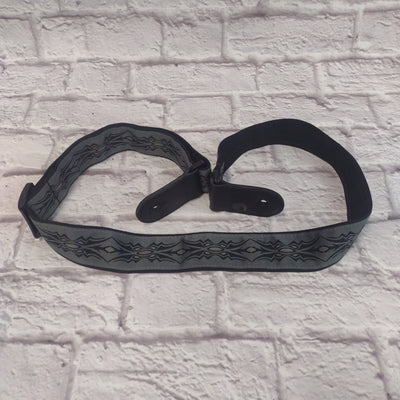 D'Addario Black Gray Tribal Pattern Woven Guitar Strap