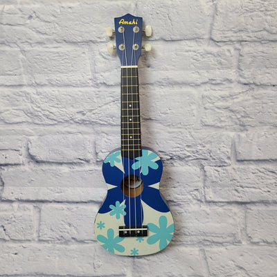 Amahi DDUK8 Blue Flower Soprano Ukulele