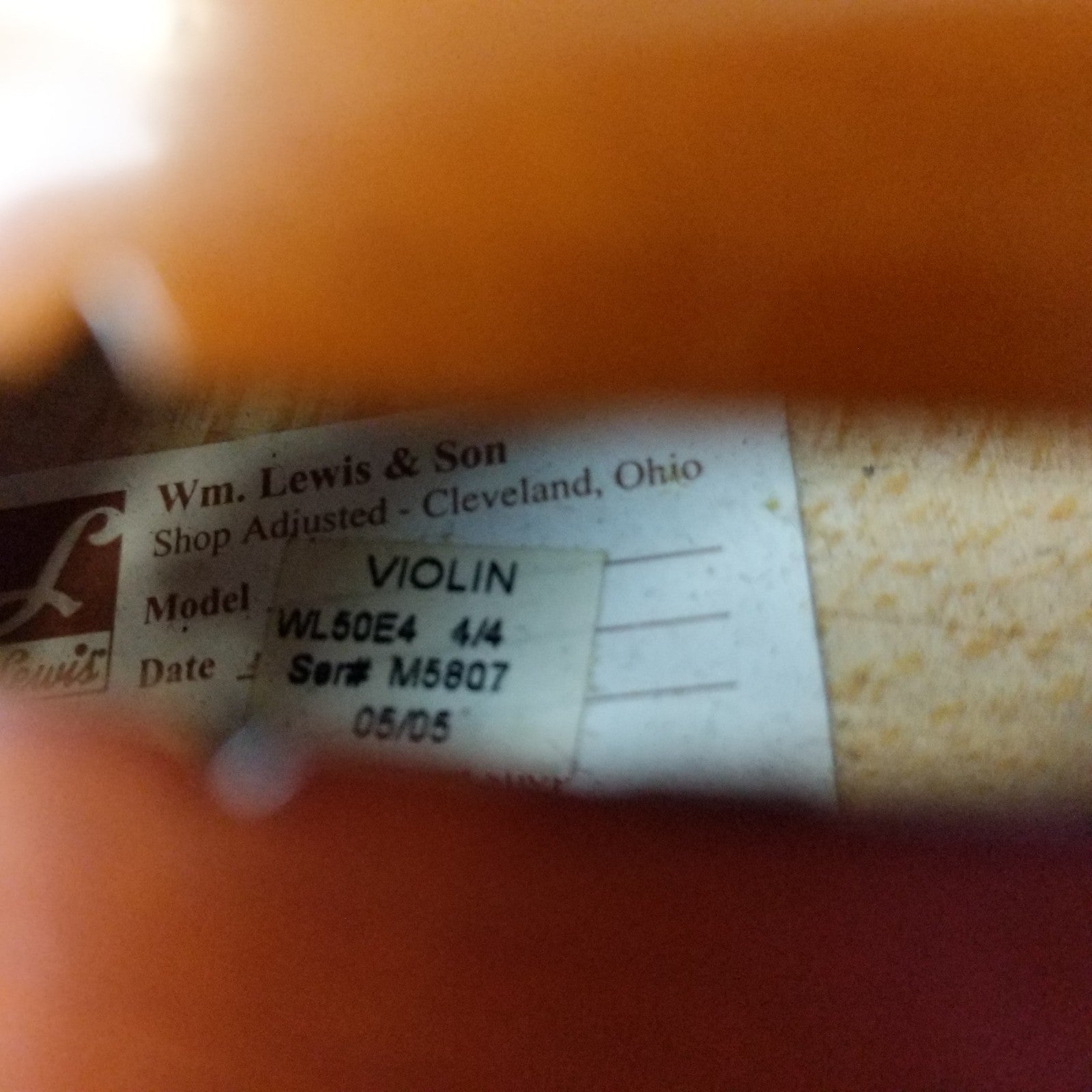 William Lewis & Son WL50E4 4/4 Violin