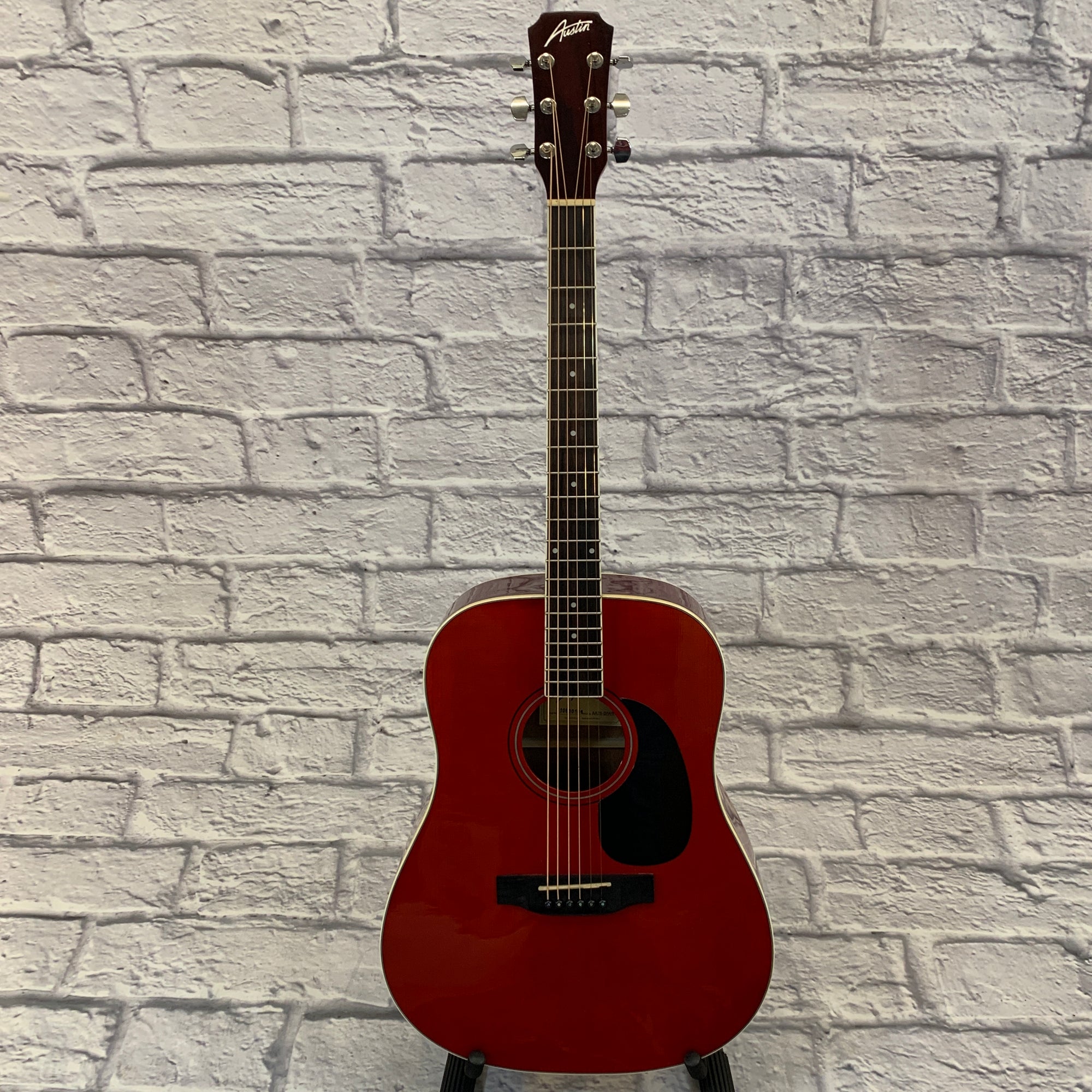 Austin AA25-D/WR Acoustic Guitar Red - Evolution Music