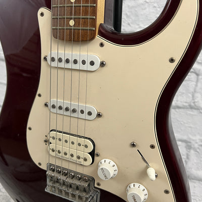 2003 MIM Fender Standard Stratocaster HSS Electric Guitar - Midnight Wine w/ Gig Bag