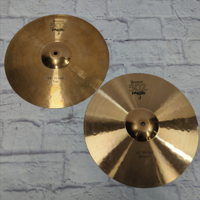 Paiste 502 Bronze 14 Hi Hat Cymbal Pair