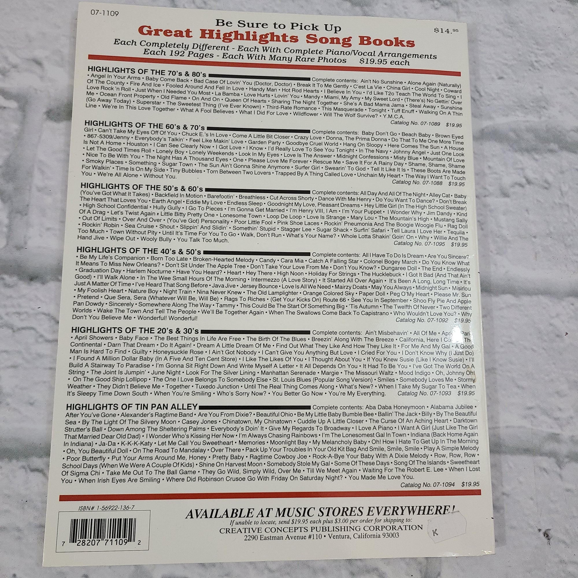 The 20's Remembered Complete Sheet Music from the 1920's