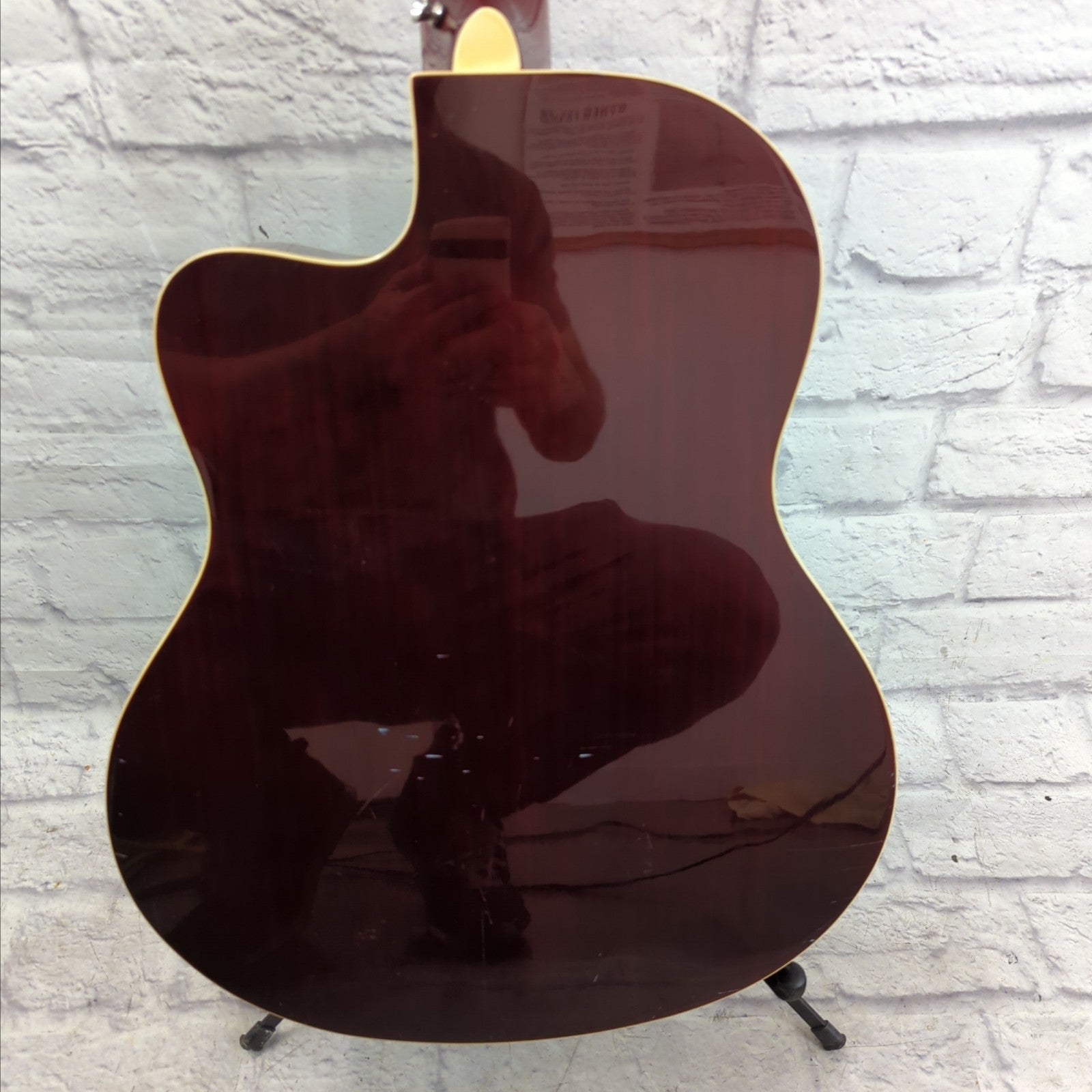 De Rosa 12 String Acoustic Electric Guitar w/ Cutaway in Burgundy Red