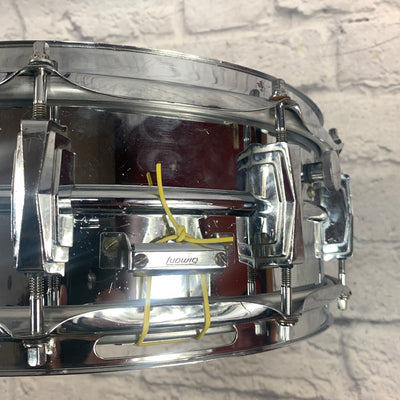 Vintage Ludwig Olive Badge Supraphonic Chrome Over Aluminum 14" Snare