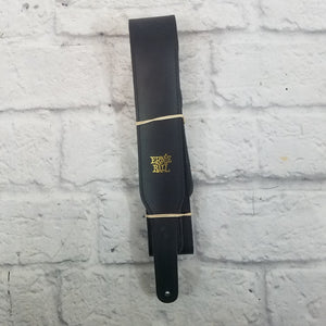 Ernie Ball 2 Inch Black Leather Guitar Strap